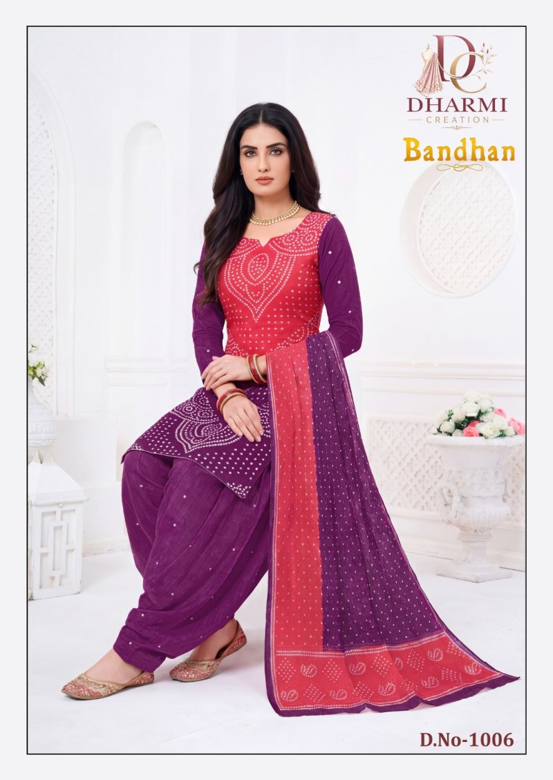 Bandhan Vol 1 By Dharmi Cotton Printed Dress Material 
